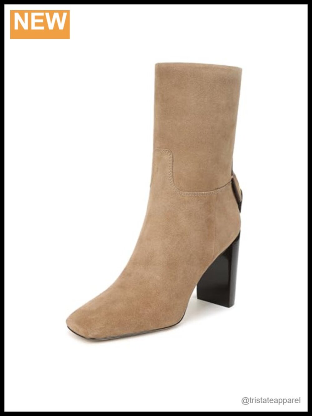 Franco Sarto Ankle Booties Block Heel Square Toe Leather Women's Boots